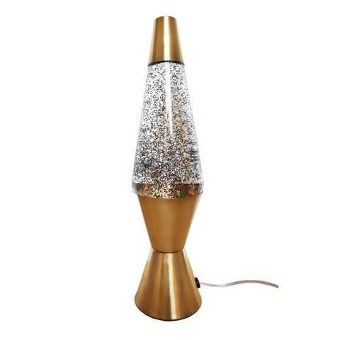 Lampe à lave paillettes dorée