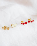 Les boucles d'oreilles Clarisse - émail rouge et or fin 24 carats
