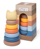 Tour empilable chat beige et bleul - Little L