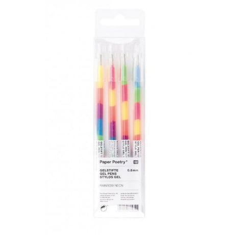 Stylos gel arc-en-ciel x4