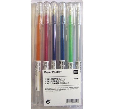 Stylos gel pailletés x6