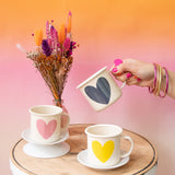 Mug jaune coeur - Le petit Souk