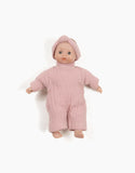 Mini Poupée Téa aux yeux clairs en body et headband rose thé - Minikane