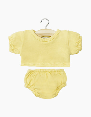 Les P’tits Basiques – Ensemble t-shirt à manches ballons et culotte Charlotte en jersey vanille - Minikane