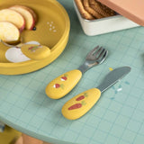 Set couverts silicone - Trois petits lapins