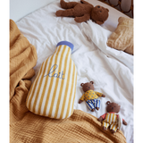 Coussin en tricot rayé bouteille de lait - Petit déj