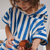 Poncho de bain 1/3 ans Suzon Blue Greek - Rose in April
