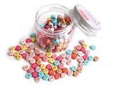 Pot perles lettres – couleurs chaudes