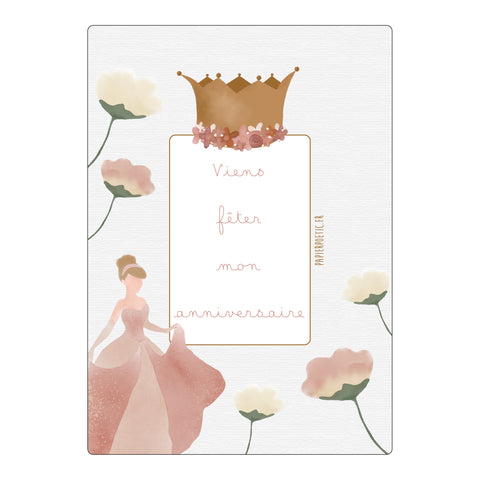 Lot 6 Cartes D’invitation “Princesse”