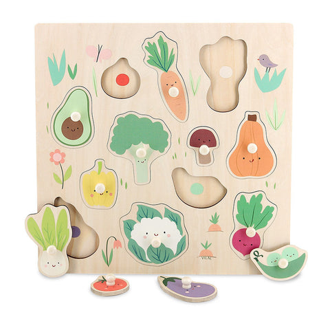 Puzzle / encastrement en bois, Les légumes du jardin - Vilac