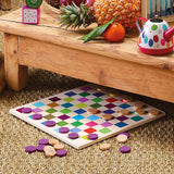 Jeu de dames multicolore en bois