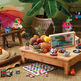 Jeu de dames multicolore en bois