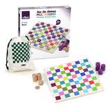 Jeu de dames multicolore en bois