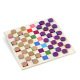 Jeu de dames multicolore en bois