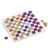 Jeu de dames multicolore en bois