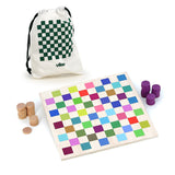 Jeu de dames multicolore en bois
