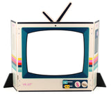 Télévision vintage en bois, jeu d’imitation et d’expression