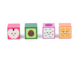 Cubes sonores en bois, Fruits et légumes
