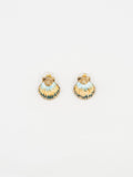 Puces d'oreilles Coquillage bleu et or