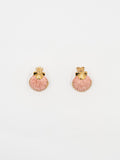 Puces d'oreilles Coquillage rose et or