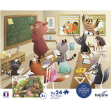 Puzzle 2 x 24 pièces - Vive l'école