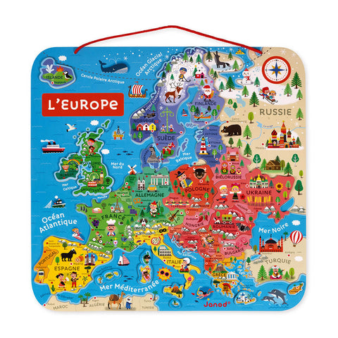 Puzzle carte d'Europe magnétique