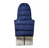 Capuche doudoune marine et écru effet mouton