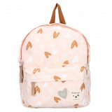 Sac à dos enfant - Coeurs rose/caramel