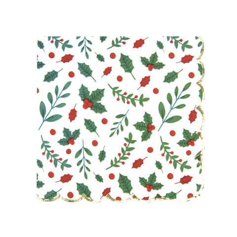 SERVIETTES FESTONNEES 33X33CM MOTIF HOUX X 16