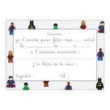 Lot 6 Cartes D’invitation “Super-Héros”