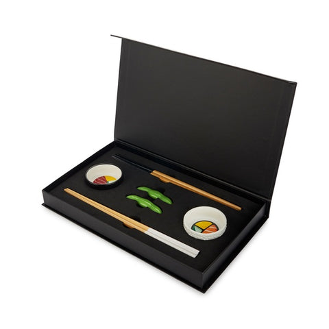 Set Sushi Oishii blanc/noir céramique