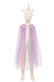 Cape de licorne arc-en-ciel avec serre-tête 4-6 ans