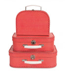 Set de 3 valises rouges