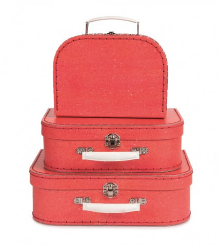 Set de 3 valises rouges