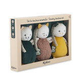 Doudous sensoriels pour bébé (set de 3) - Chats