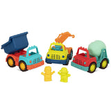 3 mini camions de chantier avec ses figurines