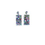 Boucles d'oreilles strass multicolores