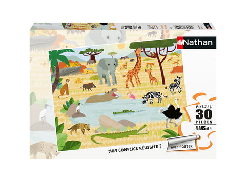 Puzzle 30 pièces - les animaux de la savane