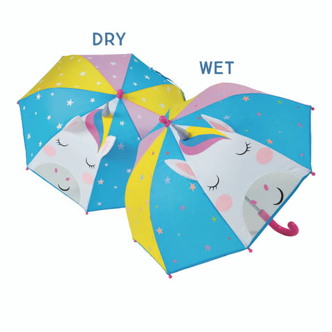 Parapluie Licorne arc en ciel - couleurs changeantes