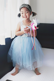 Robe de princesse sequins chatoyants bleu (2 tailles)