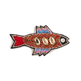 Broche SARDINE rouge glitter