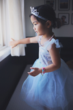 Robe de princesse sequins chatoyants bleu (2 tailles)