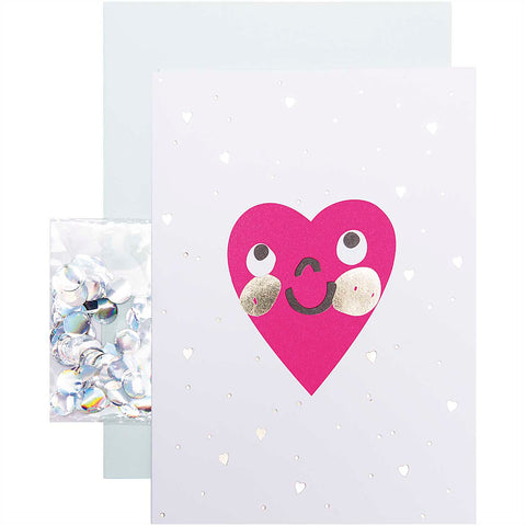 DIY carte naissance Coeur + confettis