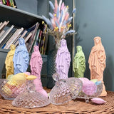 Marie aux fleurs pastel - Statuette