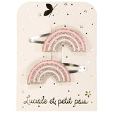 Barrettes arcs-en-ciel - Pastel rose