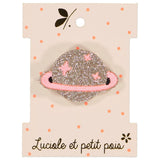 Broche - planète rose