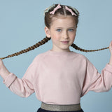 Barrette mini princesse - Ruban velours vert d'eau pois or