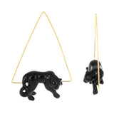 Lying BlackPanther Triangle earring