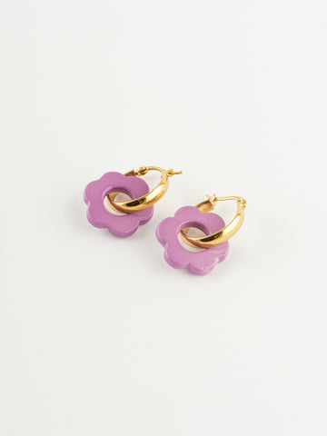 Boucles d'oreilles Fleur violette - Flower power