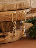 BOUCLES D'OREILLES PENDANTES LÉOPARD -